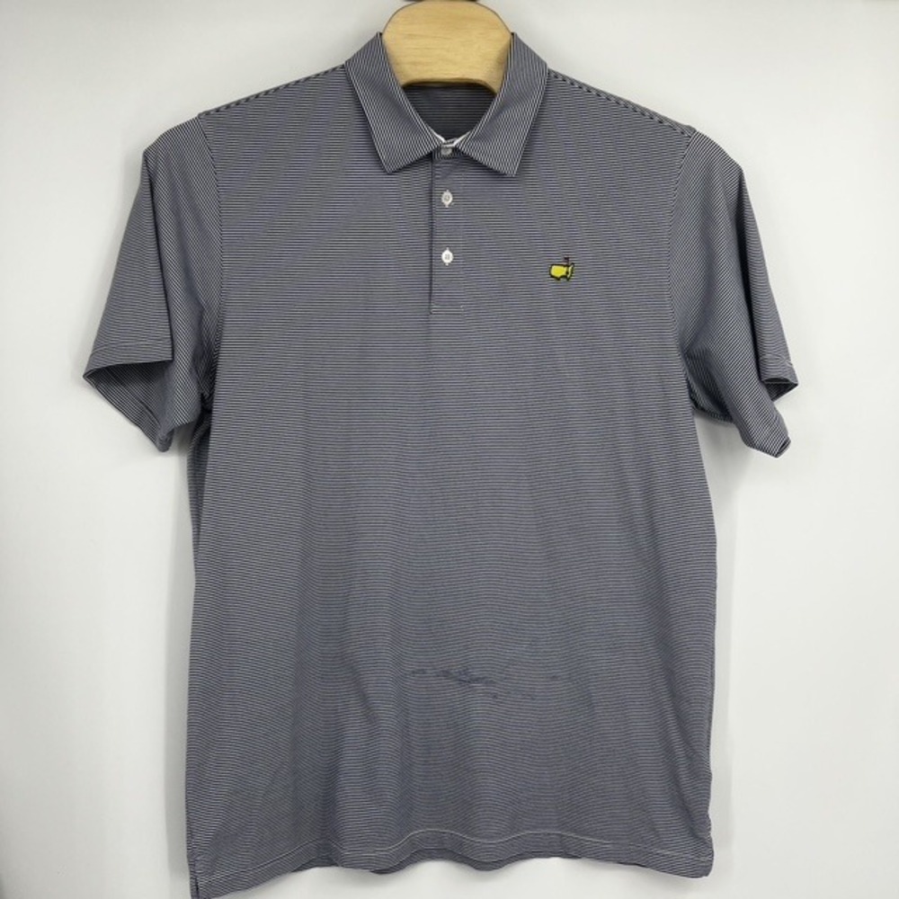 Masters Clubhouse Collection Men's XXL Blue and White Striped Polo Made in Italy